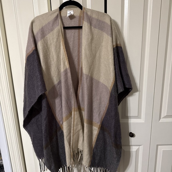 Woolrich Accessories - Woolrich Poncho Womens One Size Brown Plaid Reversible Ruana Cape Blanket Wrap